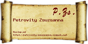 Petrovity Zsuzsanna névjegykártya