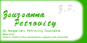 zsuzsanna petrovity business card